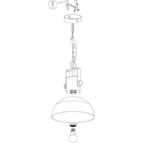 EGLO Hanglamp LUBENHAM 1 Vintage hanglamp, retro hanglamp, nikkel mat, crème, E27 afbeelding2 - 1