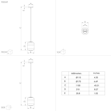 EGLO Hanglamp MARYVILLA Hanglamp in zwart en bruin van staal - excl. E27 - 40W (1 stuk) afbeelding2 - 1