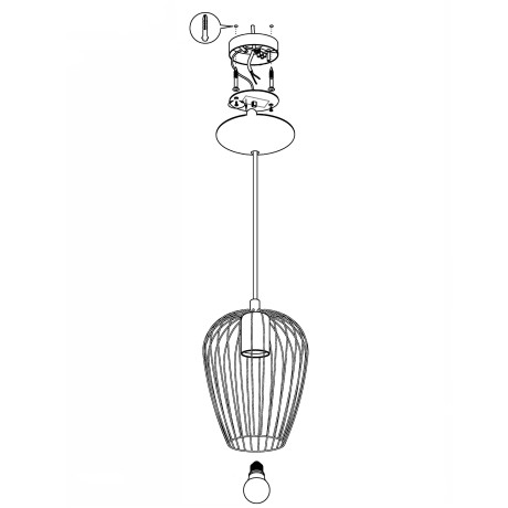 EGLO Hanglamp NEWTOWN Vintage hanglamp, retro hanglamp, fitting E27, Ø: 16 cm afbeelding2 - 1