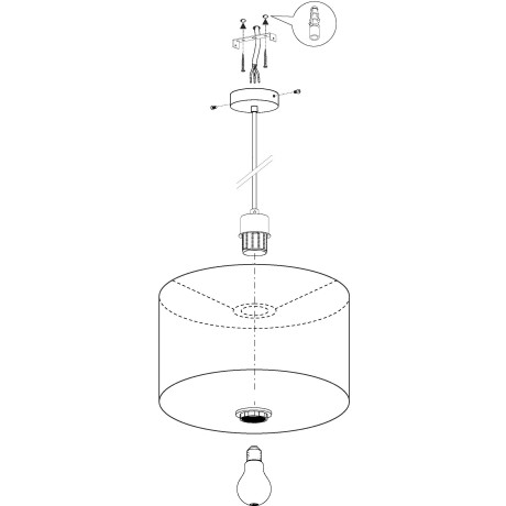 EGLO Hanglamp PASTERI Textiel hanglamp, hanglamp van staal en stof, E27, Ø: 38 cm afbeelding2 - 1