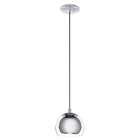 EGLO Hanglamp ROCAMAR Hanglamp van metaal in chroom en glas in helder, eettafel lamp, E27 (1 stuk) afbeelding2 - 1