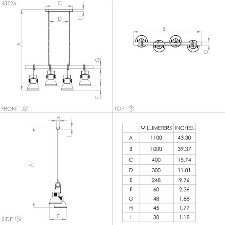 EGLO Hanglamp SHIREBROOK Hanglamp in zwart van staal, hout - excl. E27 - 40W (1 stuk) afbeelding2 - 1