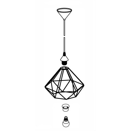 EGLO Hanglamp TARBES Vintage hanglamp, retro-look, staal, kunststof, E27, Ø32,5 cm afbeelding2 - 1