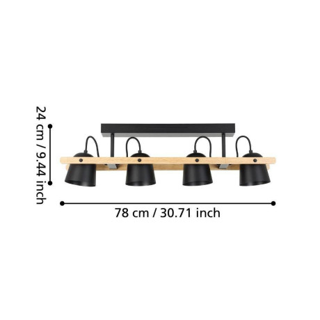 EGLO Plafondlamp HORNWOOD-Z FSCM70HB, ZigBee, app en spraakbesturing Alexa, RGB, dimbaar, 78 cm (1 stuk) afbeelding2 - 1