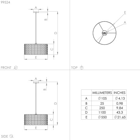 EGLO Plafondlampen MARASALES Hanglamp in zwart van staal - excl. E27 - 1X40W (1 stuk) afbeelding2 - 1