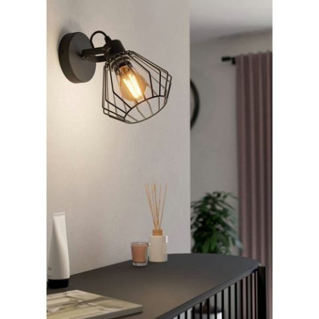 EGLO Plafondspot TABILLANO Plafondlamp, wandlamp van staal in zwart, spot met E27 fitting (1 stuk) afbeelding2 - 1