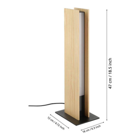 EGLO Tafellamp ANCHORENA-Z ZigBee, app en spraakbediening Alexa, RGB, FSC100HB, dimbaar, hout (1 stuk) afbeelding2 - 1