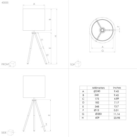 EGLO Tafellamp Arnhem Tafel lamp in wit van staal - excl. E27 - 40W (1 stuk) afbeelding2 - 1