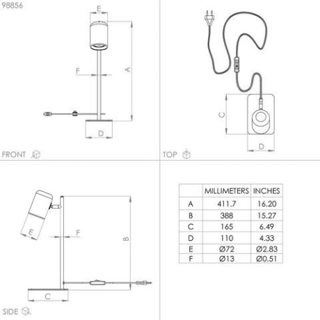 EGLO Tafellamp CEPPINO Tafel lamp in wit van staal - incl. GU10 - 4,5W (1 stuk) afbeelding2 - 1