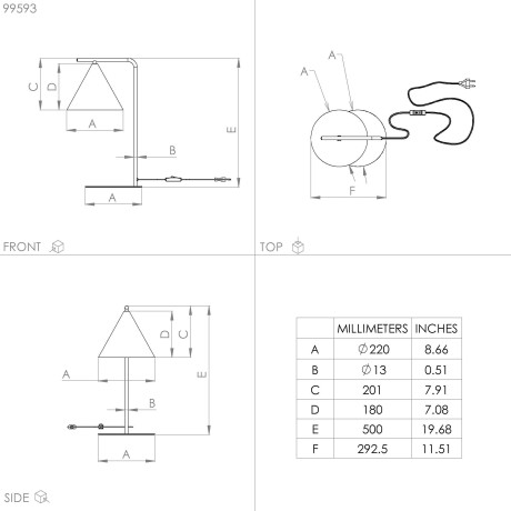 EGLO Tafellamp NARICES Tafel lamp in zwart van staal - excl. E27 - 40W (1 stuk) afbeelding2 - 1