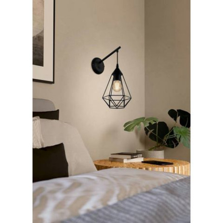 EGLO Wandlamp TARBES Vintage wandlamp, retro, staal, zwart, E27 (1 stuk) afbeelding2 - 1