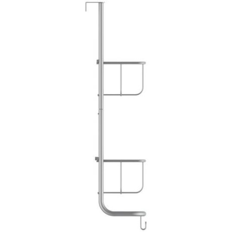 Eisl Badkamerrekje Zilver zonder boren, doucherekje, doucherekje om op te hangen, 2 etages afbeelding2 - 1