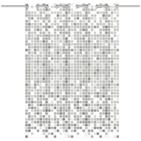 Eisl Douchegordijn Mozaïek grijs wasbaar anti-schimmel gordijn (hoogte 200 cm), grijs mozaïek-design afbeelding2 - 1