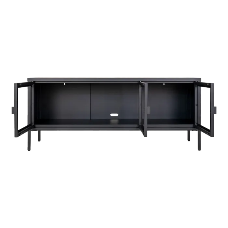 Ellis metalen tv meubel zwart - 130 x 40 cm afbeelding2 - 1