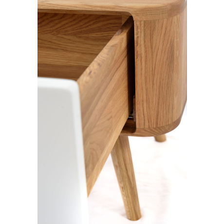 Ena nightstand 55 houten nachtkastje naturel - 1 lade afbeelding2 - 1