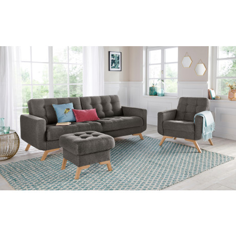 exxpo - sofa fashion 3-zitsbank Fiord comfortabel, optioneel kantelbank met bedfunctie en bedlade, houten voet afbeelding2 - 1