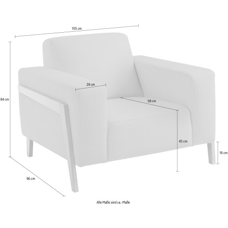 exxpo - sofa fashion Fauteuil Starr, loungesessel in scandinavisch design, met massief houten poten, vrij plaatsbaar in de ruimte afbeelding2 - 1