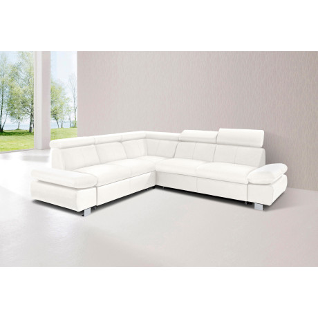 exxpo - sofa fashion Hoekbank Happy, modern en comfortabel, L-vorm inclusief hoofdeinde- en armleuningverstelling, optioneel met bedfunctie, leer afbeelding2 - 1