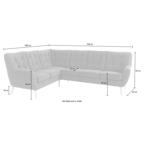 exxpo - sofa fashion Hoekbank Scandi, comfortabel en gezellig met verfijnde rugkussens in actuele kleuren in hoogwaardige bekledingskwaliteiten, l-vorm afbeelding2 - 1