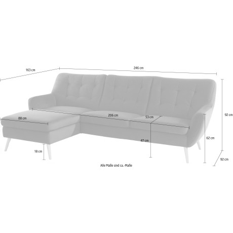 exxpo - sofa fashion Hoekbank Scandi, comfortabel, verfijnde rugkussens voor meer zitcomfort afbeelding2 - 1