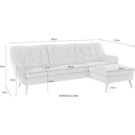 exxpo - sofa fashion Hoekbank Scandi, comfortabel, verfijnde rugkussens voor meer zitcomfort afbeelding2 - 1