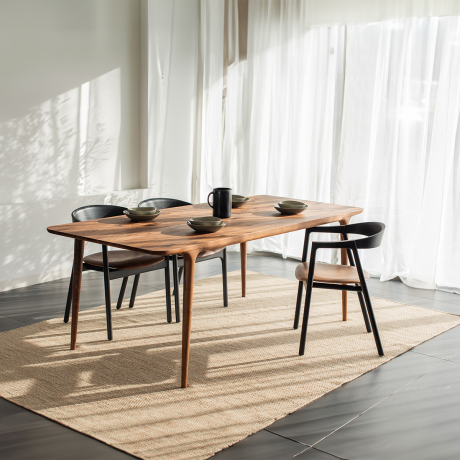 Fawn table houten eettafel wild walnut- 220 x 90 cm afbeelding2 - 1