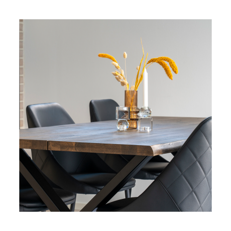 Fendi eikenhouten eettafel bruin - 200 x 95 cm afbeelding2 - 1
