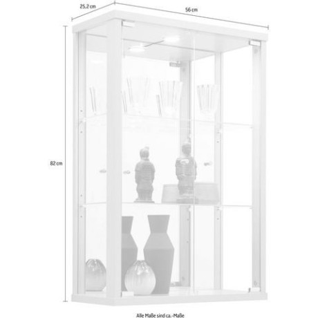 fif möbel Vitrinekast OPTIMA Hangvitrine/glasvitrine 2x glazen deur, perfect voor verzamelaars, verzamelvitrine afbeelding2 - 1