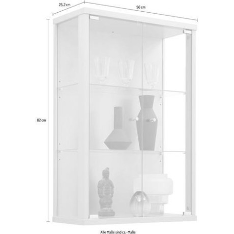 fif möbel Vitrinekast OPTIMA Hangvitrine/glasvitrine 2x glazen deur, perfect voor verzamelaars, verzamelvitrine afbeelding2 - 1