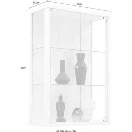 fif möbel Vitrinekast OPTIMA Hangvitrine/glasvitrine 2x glazen deur, perfect voor verzamelaars, verzamelvitrine afbeelding2 - 1