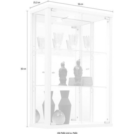 fif möbel Vitrinekast OPTIMA Hangvitrine/glasvitrine 2x glazen deur, perfect voor verzamelaars, verzamelvitrine afbeelding2 - 1