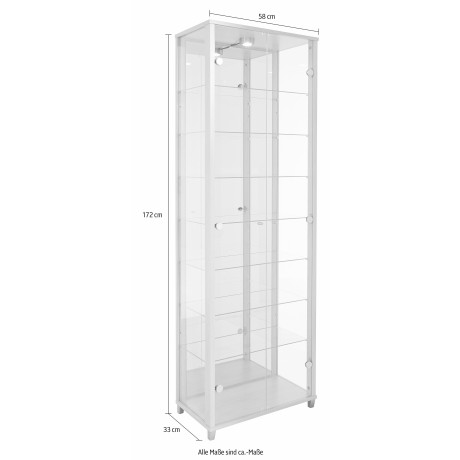 fif möbel Vitrinekast OPTIMA Staande vitrine/glasvitrine met 2 glazen deuren, perfect voor verzamelaars, verzamelvitrine afbeelding2 - 1