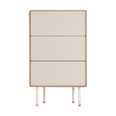 Fina drawer houten ladekast whitewash - mushroom linoleum - 60 x 100 cm afbeelding2 - 1