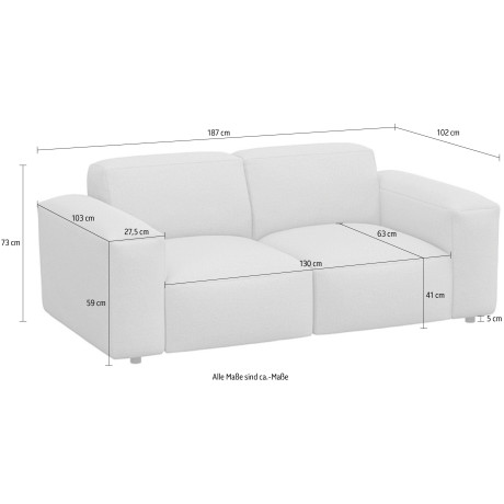 FLEXLUX 2-zitsbank Lucera Sofa modern & gezellig, koudschuim, stalen nosagvering afbeelding2 - 1