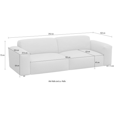 FLEXLUX 3-zitsbank Lucera Sofa modern & gezellig, koudschuim, stalen nosagvering afbeelding2 - 1