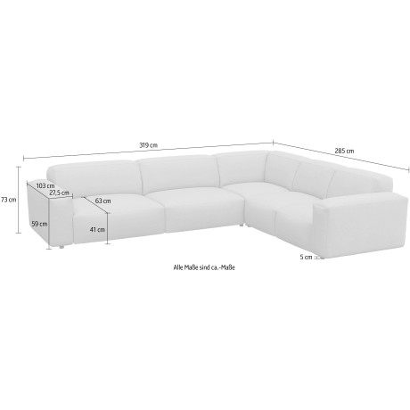 FLEXLUX Hoekbank Lucera modern en aansluitend, l-vorm, designsofa afbeelding2 - 1