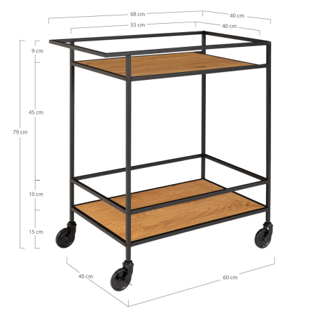 Flore houten keuken trolley naturel afbeelding2 - 1