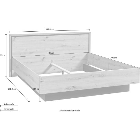 FORTE Bedframe Trondheim met melaminecoating afbeelding2 - 1