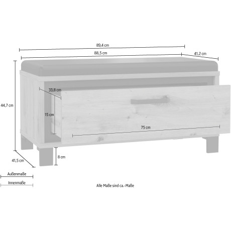 FORTE Zitbank Breedte ca. 90 cm , inclusief zitkussen afbeelding2 - 1