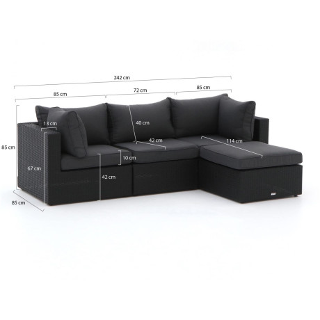 Forza Barolo chaise longue loungeset 4-delig - Laagste prijsgarantie! afbeelding2 - 1