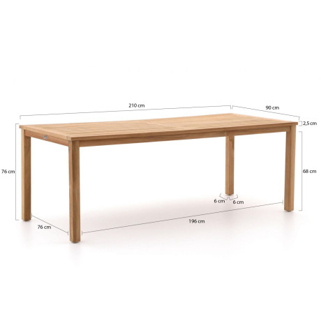 Forza Cali/Liverpool 210cm dining tuinset 7-delig stapelbaar - Laagste prijsgarantie! afbeelding2 - 1