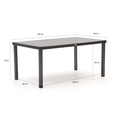 Forza Caluso dining tuintafel 160x96x75cm - Laagste prijsgarantie! afbeelding2 - 1