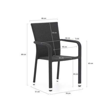 Forza Fossano/Canzo 80cm dining tuinset 5-delig stapelbaar - Laagste prijsgarantie! afbeelding2 - 1