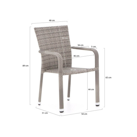 Forza Fossano/ROUGH-S 220cm dining tuinset 7-delig stapelbaar - Laagste prijsgarantie! afbeelding2 - 1
