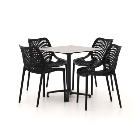Forza Ripi/Canzo 80cm dining tuinset 5-delig stapelbaar inklapbaar - Laagste prijsgarantie! afbeelding2 - 1