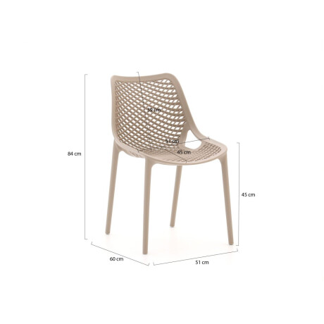 Forza Ripi/Sestino 90cm dining tuinset 3-delig stapelbaar - Laagste prijsgarantie! afbeelding2 - 1