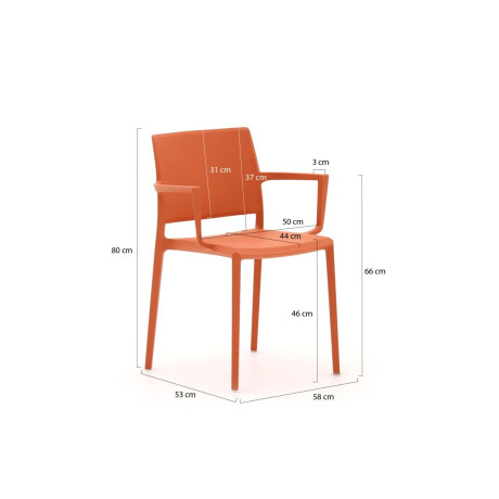Forza Sile/Fidenza 160cm dining tuinset 5-delig stapelbaar - Laagste prijsgarantie! afbeelding2 - 1