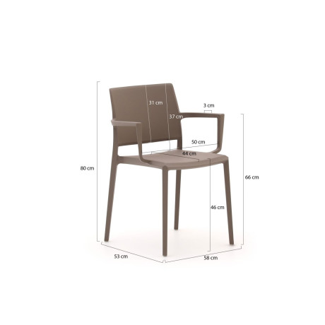 Forza Sile/Fidenza 220cm dining tuinset 7-delig stapelbaar - Laagste prijsgarantie! afbeelding2 - 1