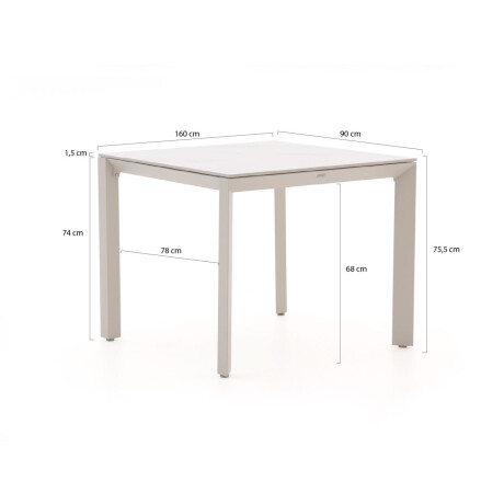 Forza Sile/Sestino 90cm dining tuinset 5-delig stapelbaar - Laagste prijsgarantie! afbeelding2 - 1