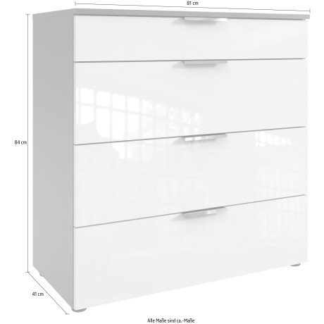 Wimex Ladekast Level36 D by fresh to go met soft-close functie en lakfronten, 4 lades, hoge commode afbeelding2 - 1